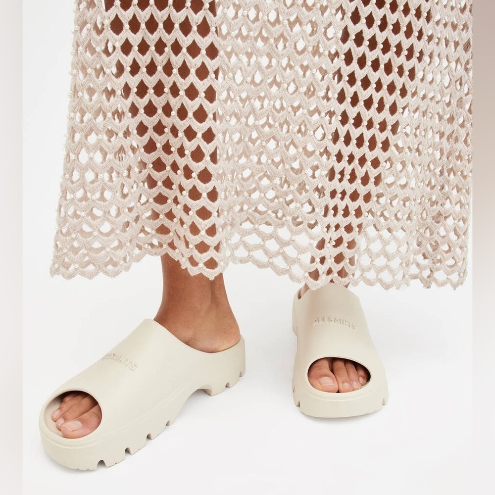ALLSAINTS Eclipse Flatform Slider in Chalk White - Picture 2 of 9